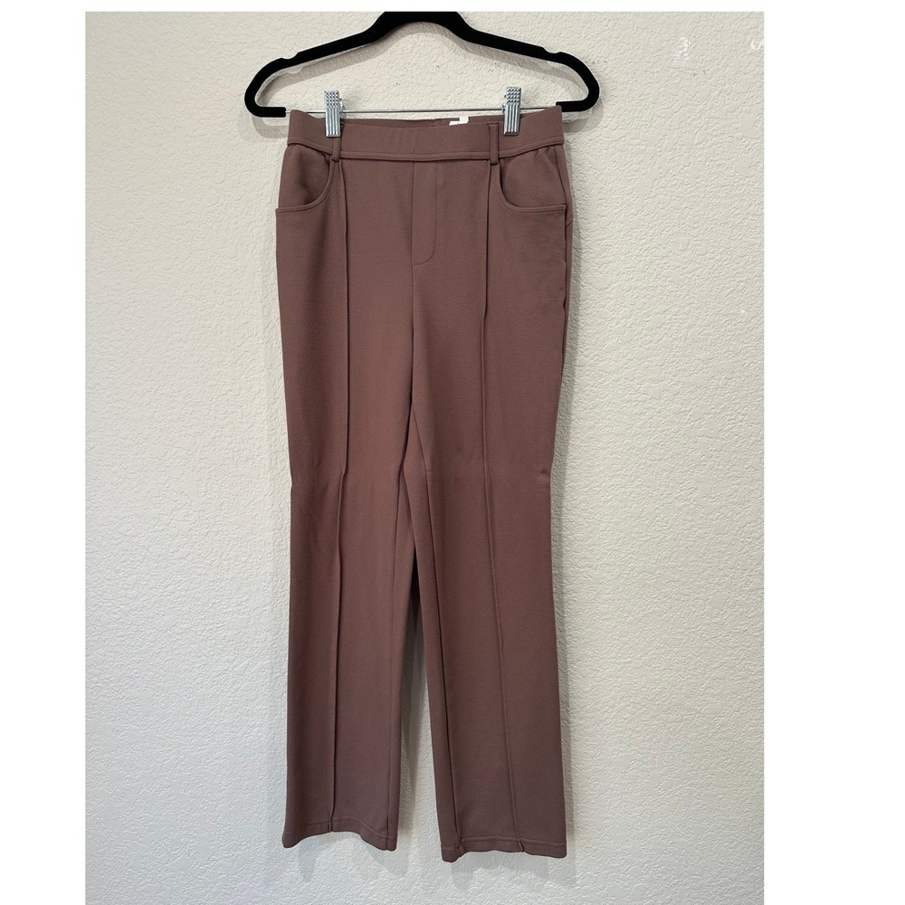 Halara Women Mauve Brown High Waisted Pintuck Straight Leg Work Pants Small